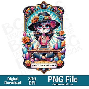 Spirituele Gangster Tarot Card SVG PNG, grappig, spiritueel, sublimatie ontwerp, hemels, sarcastisch, download, tarotkaart, lasergravure
