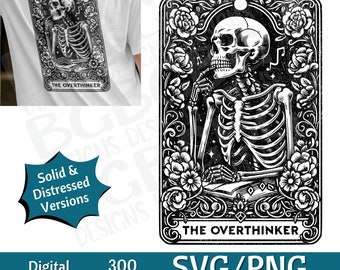 The Overthinker Tarot Card SVG PNG , Funny, Introvert, Sublimation Design, Celestial, Sarcastic, Download, Tarot Card Svg, Laser engraving