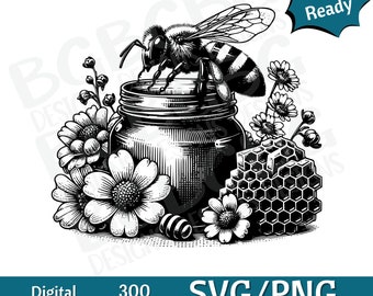 Honey Bee, Bumble Bee, spring time SVG PNG, vector graphic, laser engraver, cnc, Clip art, laser ready, cutting boards,  Personalized Gifts