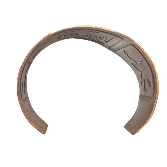 Vintage Solid Copper Thunderbird Cuff Bracelet Ka… - image 5