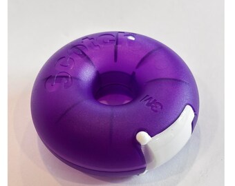 Dispensador de cinta adhesiva Scotch 3M morado con forma de rosquilla, portátil, redondo, para viajes, oficina, escuela, estilo Y2K