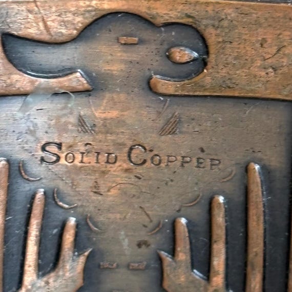 Vintage Solid Copper Thunderbird Cuff Bracelet Ka… - image 7