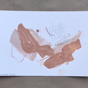Œuvre originale A5 - acrylique sur papier, peinte à la main, œuvre d’art boho, décoration de salon, cadeau de pendaison de crémaillère, art abstrait, dessin de fleurs