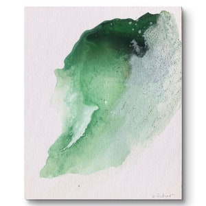 Obra original 24 x 30 cm "Lush Garden" - acrílico sobre quadro de pintura de alta qualidade, arte de parede, pintura abstrata, quadro com verde, série Creta
