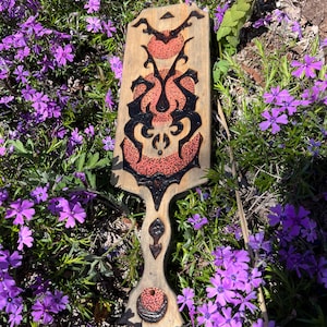 Artisan Wood Burned Flogging Paddle