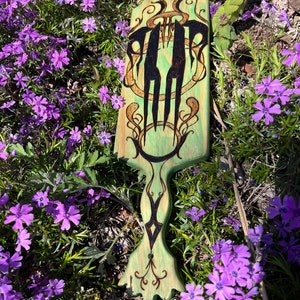 Green Wooden Flogging Paddle