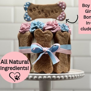 Dog Gender Reveal Cake: All Natural Peanut Butter Puppy Baby Shower Treat