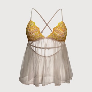 Victoria's Secret Sheer Mesh Babydoll Top – Small