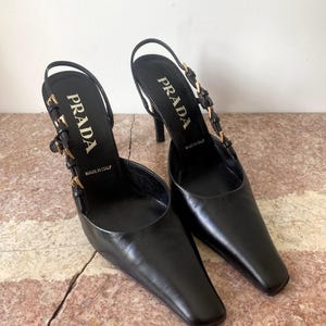 Prada Late-'90s Multi-buckle Square-toe Slingback Pumps - Etsy