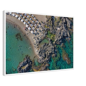 Sicily Beach Aerial Wall Art Print Wall Hanging Canvas Summer Art Print