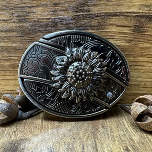 Sunflower knife belt buckle,self defense belt,forged stainless steel, gift for him, belt buckle blade, metal belt buckle, jeans belt Single belt buckle