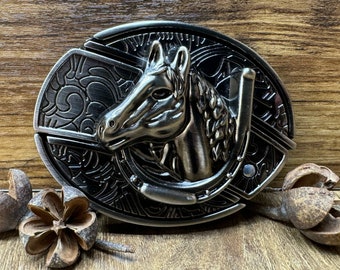 Western Horse Knife Belt Buckle,self defense belt,forged stainless steel, gift for him, belt buckle blade, metal belt buckle, jeans belt