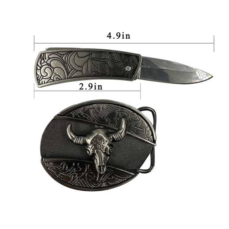 Twin Deer Dream Knife Belt Buckle,self defense belt,forged stainless steel, gift for him, belt buckle blade, metal belt buckle, jeans belt image 8