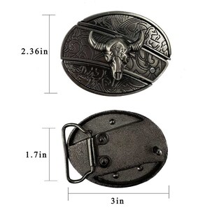 Twin Deer Dream Knife Belt Buckle,self defense belt,forged stainless steel, gift for him, belt buckle blade, metal belt buckle, jeans belt image 7