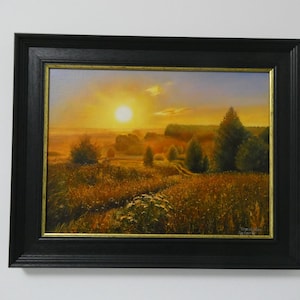 Oil painting on canvas, Original oil painting, Realistic oil painting, Landscape painting, Framed painting,