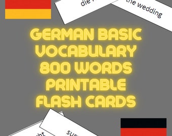 Deutsch Grundwortschatz Druckbare Flash Karten - Perfektes Lernwerkzeug für Anfänger, Verbessere deine Sprachfähigkeiten mit wichtigen Wörtern