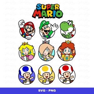 Super Mario Charaktere SVG, Super MarioSvg Png, Super Mario Bros Weihnachtssvg, Prinzessin Peach, Mario Prinzessinnen svg
