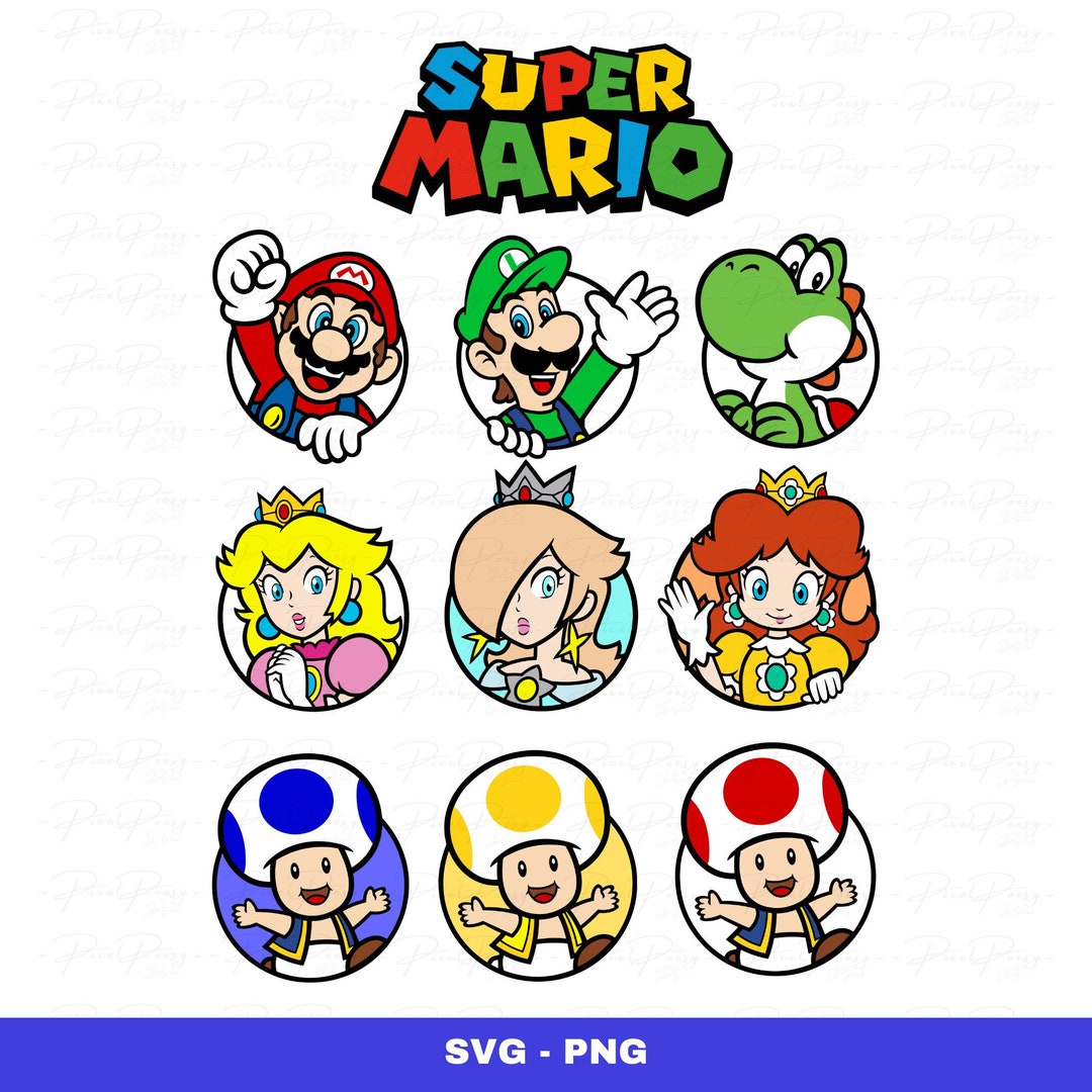 Super Mario Characters SVG , Super Mario Svg Png , Super Mario Bros