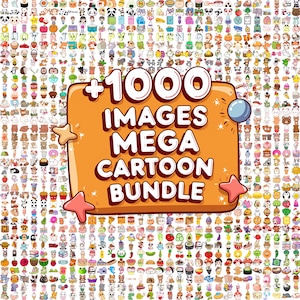 Mega Cartoon Bundle, Cartoon Bilder, Süßer Aufkleber PNG, Süßes Tier Bundle, +1000 Bilder Mega Bundle, Mega Bundle PNG, Süßes Aufkleber Bundle