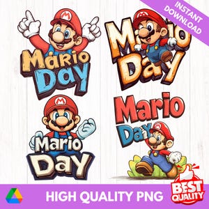 Super Mario Day Png, Mario Day Png, Super Mario Bundle, Instant Digital PNG Download,  Supar Mario PNG, Mario T-Shirt Png, Mario Day