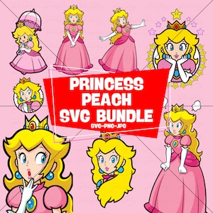 Princess Peach Svg Bundle, Princess Peach Png, Super Mario Svg , Super Mario Bros Svg , Super Mario World Svg , Super Mario Svg Bundle