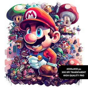 1 PNG Super Mario Png, Mario Png, High Resolution, Instant Digital PNG Download,  Supar Mario PNG, Mario T-Shirt Png