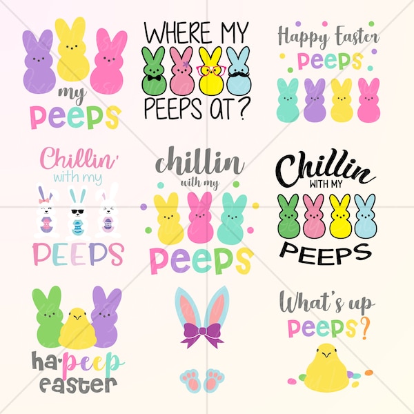 Easter Peeps SVG Bundle, Easter Bunny Peeps SVG, Easter Peeps svg, Kids Easter svg, Happy Easter Png Svg