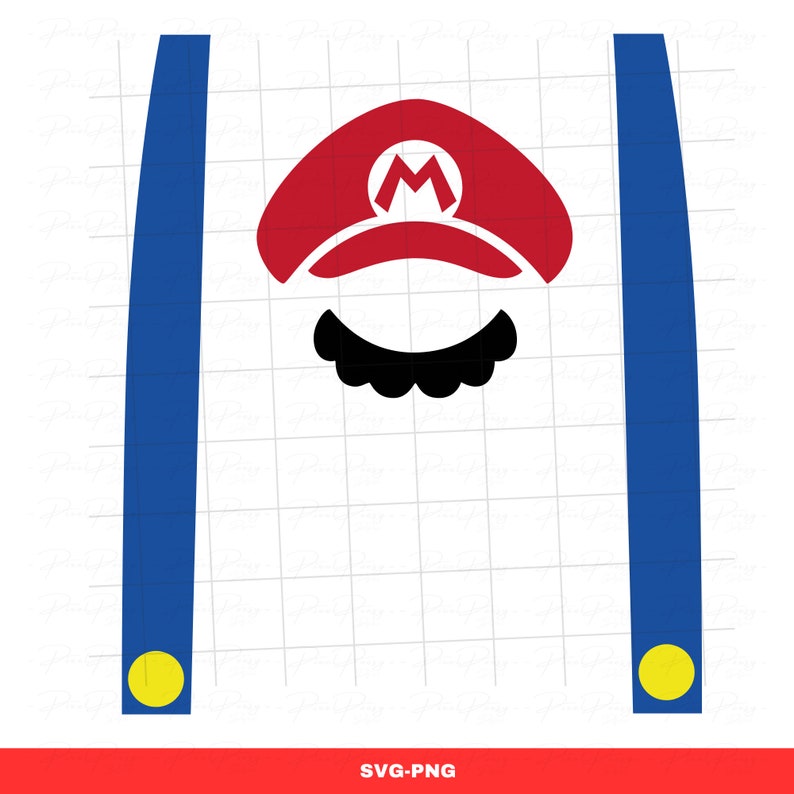 Mario SVG Costume Birthday Svg Suspenders Svg Birthday Boy Etsy