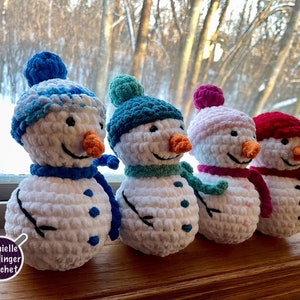 Crochet Snowman - Crochet Snowman Plushie - Snowman Decor - Snowman Toy