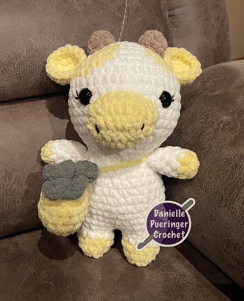 Crochet Cow Plushie - Crochet Cow, Crochet Blueberry Cow, Blue ...