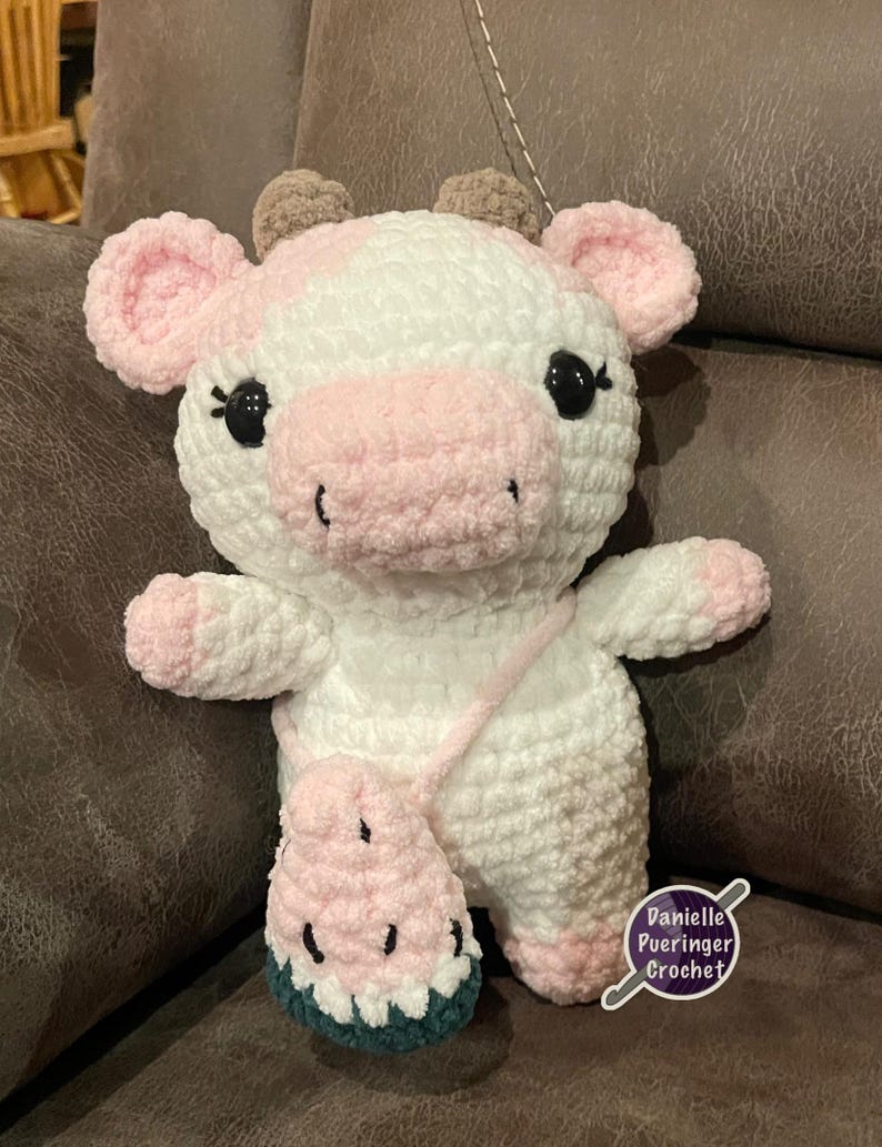 Crochet Cow Plushie - Crochet Cow, Crochet Blueberry Cow, Blue ...