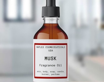 Musk Fragrance Oil, Pure, Undiluted, Premium Grade, Bulk For Cosmetics, Skin, Soap, Candle and Diffuser