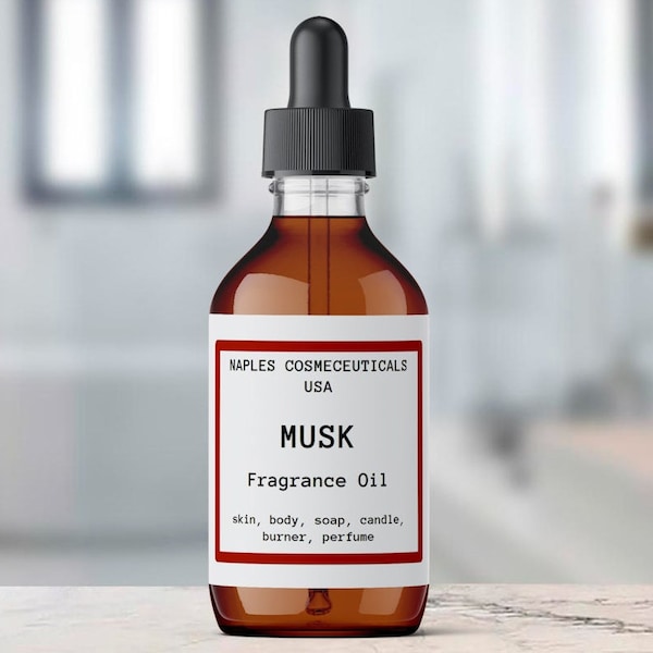 Musk Fragrance Oil, Pure, Undiluted, Premium Grade, Bulk For Cosmetics, Skin, Soap, Candle and Diffuser