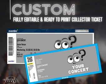 Printable Custom Personalized Collector Ticket For Every Event