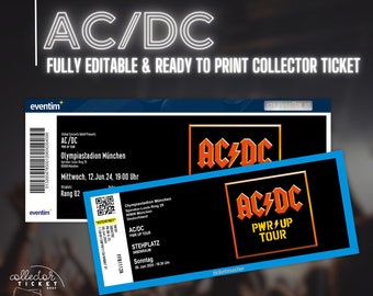 Billet collector personnalisé imprimable AC/DC Pwr Up Tour