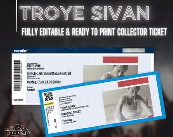 Printable Custom Troye Sivan "Something To Give Each Other" Personalized Collector Ticket