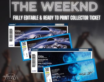 Billet de collection personnalisé imprimable personnalisé The Weeknd « After Hours Til Dawn » pour la tournée mondiale des stades