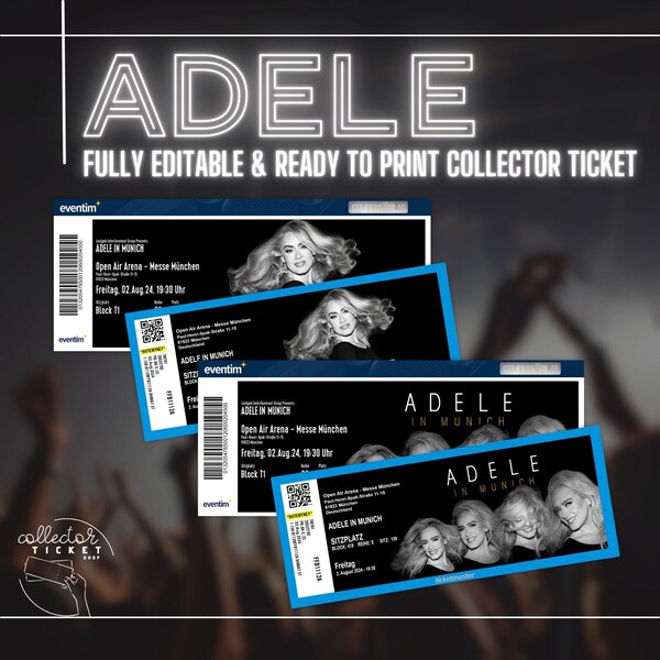 Printable Custom Adele In Munich Personalized Collector Ticket