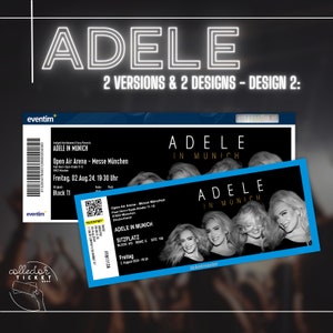 Billet de collection personnalisé imprimable Adele à Munich image 3