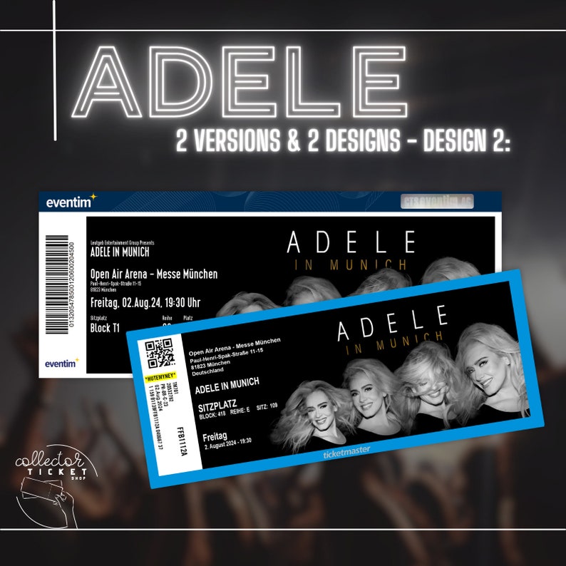 Printable Custom Adele In Munich Personalized Collector Ticket image 3