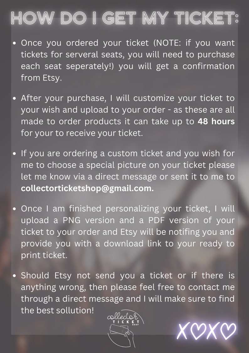 Printable Custom Adele In Munich Personalized Collector Ticket zdjęcie 4