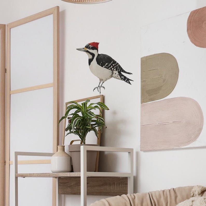 Realistic Woodpecker Window Decal – Bird Stickers – Nature Wall Art for Kitchen, Glass, Bathroom Decor image 4