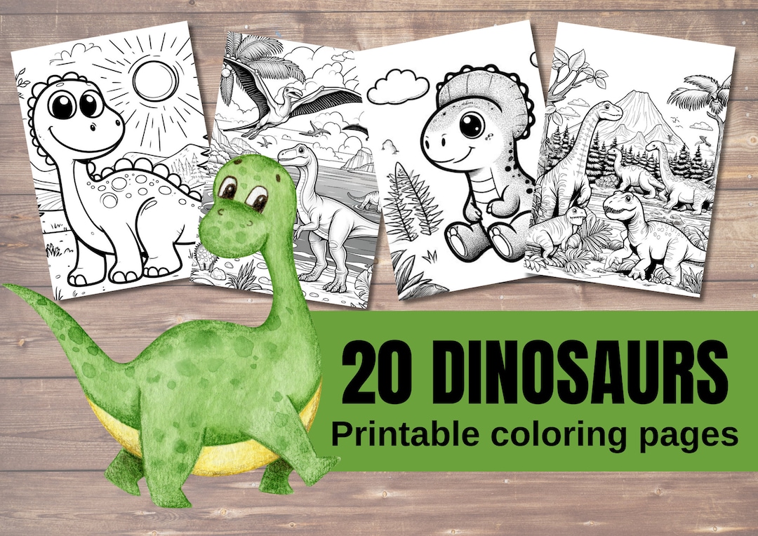 20 Easy Dinosaur Coloring Pages for Kids Toddlers Preschoolers Toddlers ...