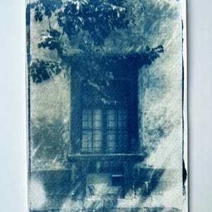 Architecture Cyanotype. Original Cyanotype Print. Unique. Blueprint