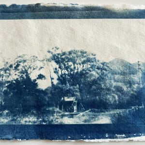 Original Cyanotype Print Rural Landscape
