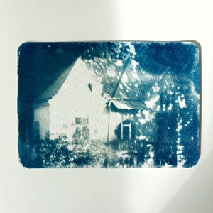 Original Cyanotypie Architektur Druck von einer analogen Fotografie.