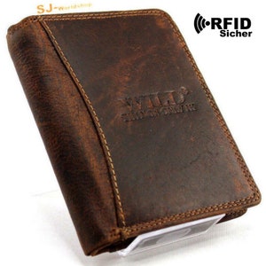 Herren Echt Leder Portemonnaie Portmonee Geldbörse Geldbeutel Brieftasche Etuis Wallet Herrengeldbörse Personalisierter Büffelleder RFID