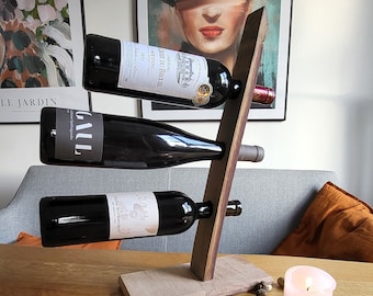 Wine rack/wine stand made of oak (~45 cm height) - Wine Shelf made from Oak - hight: ~45 cm