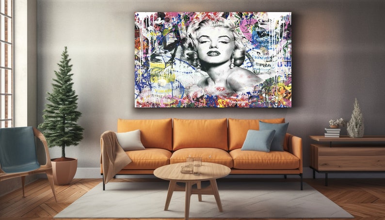 Marilyn Monroe Wall Art Print on Canvas,colourful Marilyn Monroe Canvas ...