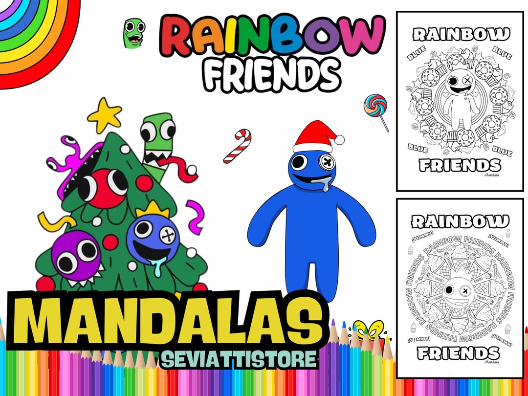 Rainbow Friends Mandalas Coloring Sheets - Etsy